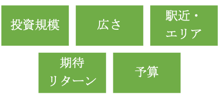 物件検索を始める前に物件取得方針として整理しておいた方がよい一般的な項目