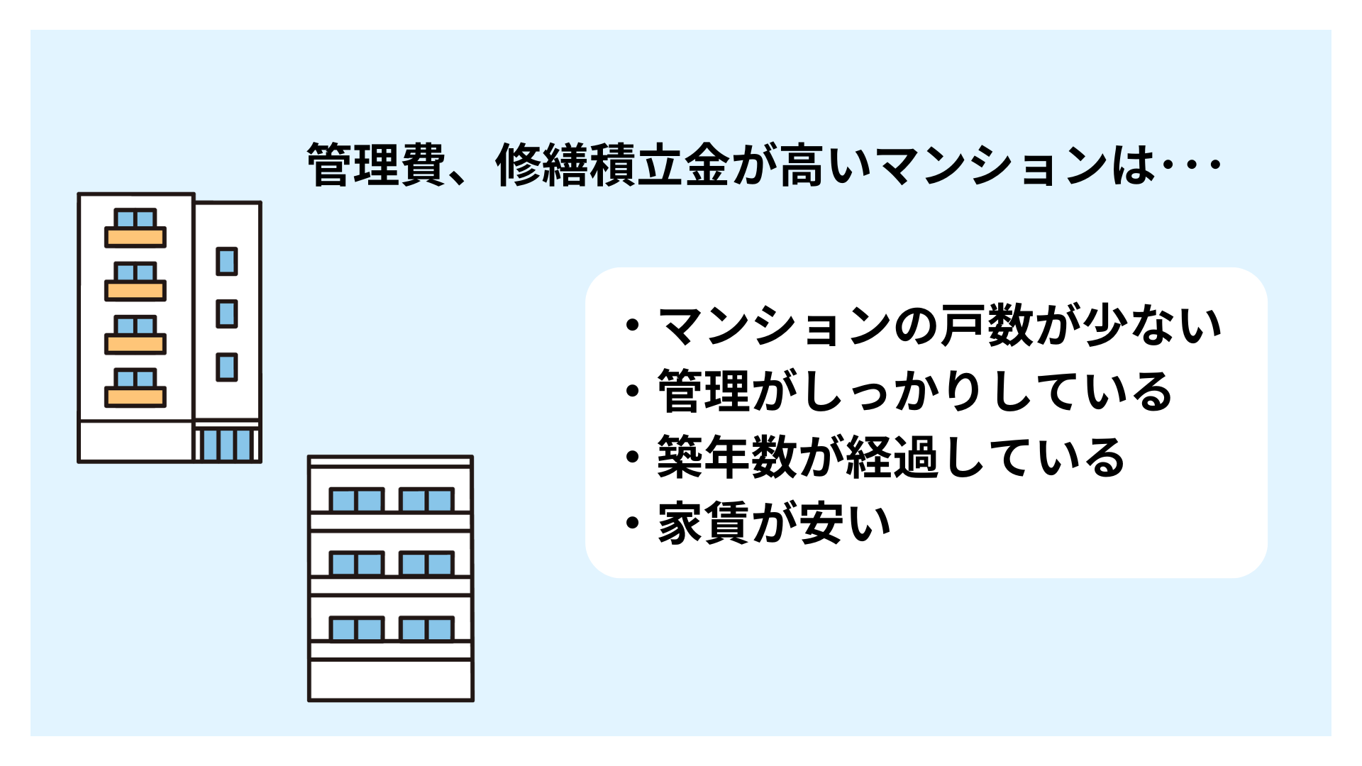 管理費、修繕積立金が高いマンションとは